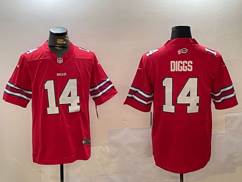Men Buffalo Bills #14 Diggs Red Second generation 2024 Nike Limited NFL Jersey style 1->buffalo bills->NFL Jersey